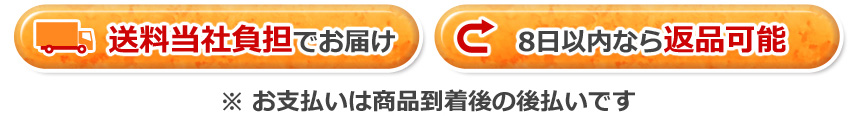 送料当社負担!8日以内なら返品可能!